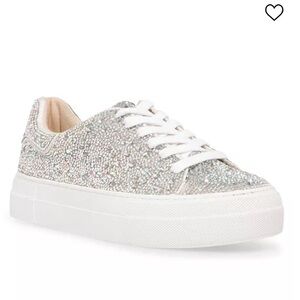 Size 8.5 Betsey Johnson Sidny Platform Sneaker ~ Rhinestone